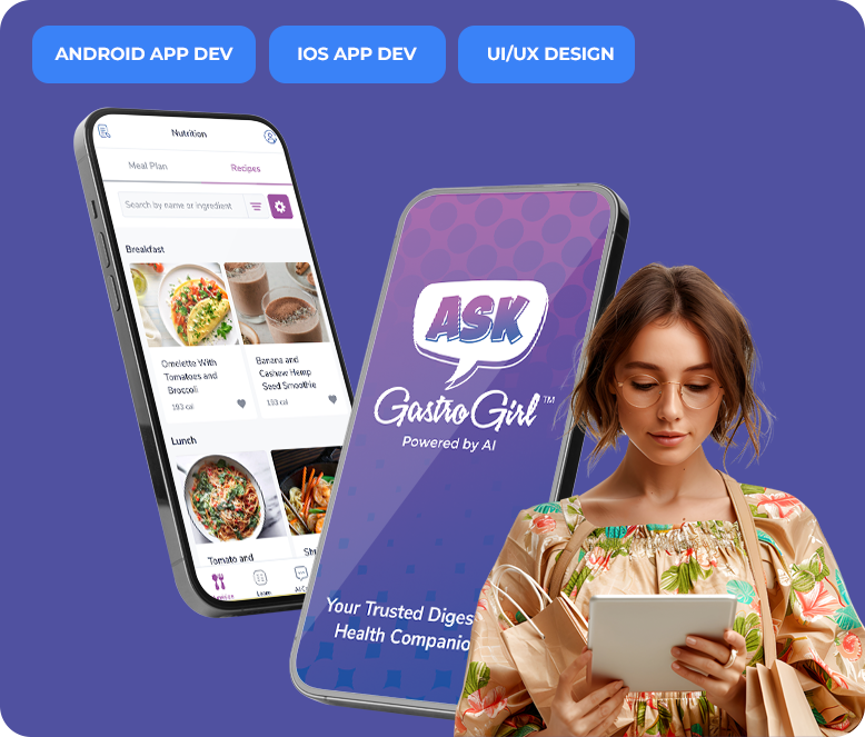 Ask Gastro Girl app mockup screenshot