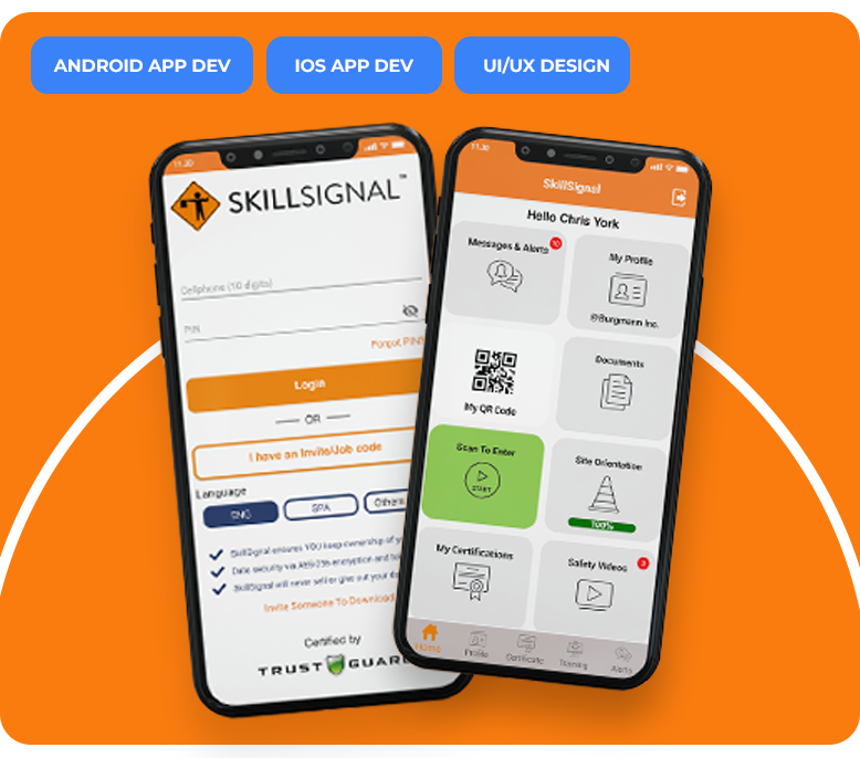 SkillSignal app mockup screenshot